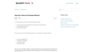 How Can I View my Purchase History? – Short Par 4