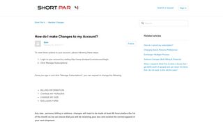 How do I make Changes to my Account? – Short Par 4