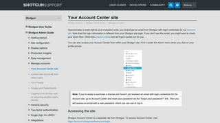 Your Account Center site - Shotgun Support - Shotgun Software