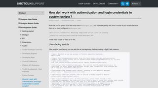 How do I work with authentication and login ... - Shotgun Support