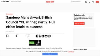 Sandeep Maheshwari, British Council YCE winner, Part 2: Pull effect ...