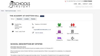 The Academy at Shotton Hall, Peterlee | Schools Insight