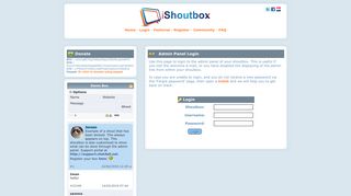 Login - iShoutbox - Free Remotely Hosted Shoutboxes