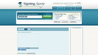 Sign for SHOW ME - Signing Savvy
