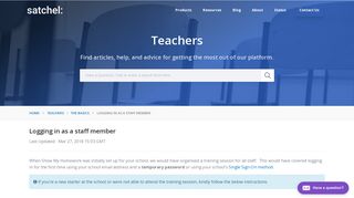 Logging in as a staff member - Show My Homework Help Centre