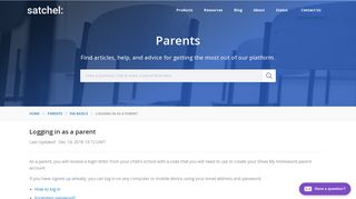 Logging in as a parent - Show My Homework Help Centre