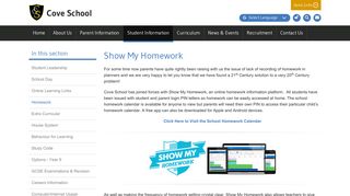 Show My Homework - Cove School