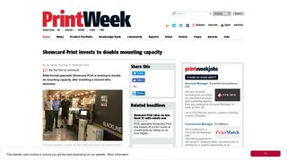Showcard Print invests to double mounting capacity | PrintWeek