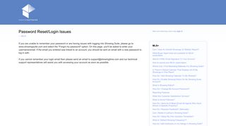 Password Reset/Login Issues – Showing Suite Help