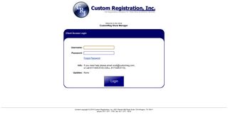 Custom Registration, Inc. - Client Access - Login