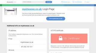 Access myshowsec.co.uk. Login Page