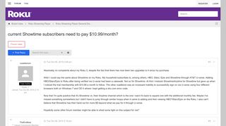 current Showtime subscribers need to pay $10.99/month? - Roku Forums