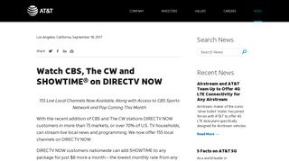 Watch CBS, The CW and SHOWTIME® on DIRECTV NOW