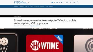 Showtime now available on Apple TV w/o a cable subscription, iOS ...
