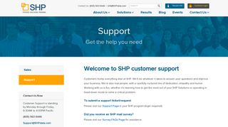 Support | SHP - Strategic Healthcare Programs
