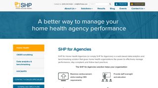 SHP for Home Health Agencies: Data to Track & Improve Quality