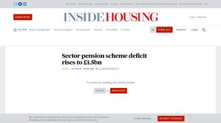 Inside Housing - News - Sector pension scheme deficit rises to £1.5bn