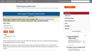 Shreveport Federal Credit Union (Closed) - Credit Unions Online