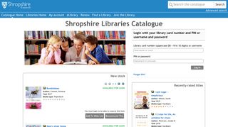 Shropshire Libraries Catalogue - Shropshire Council
