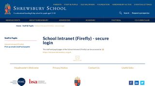 Shrewsbury School | School Intranet (Firefly) - secure login