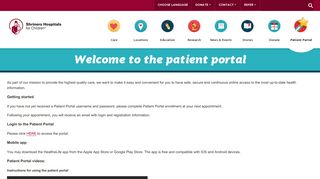 Patient Portal - Shriners Hospitals for Children