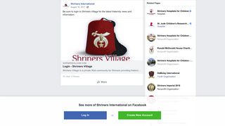 Be sure to login to Shriners Village for... - Shriners International ...