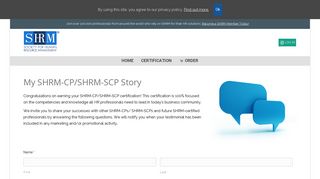 My SHRM-CP/SHRM-SCP Story - Learn HRM Visitor Center