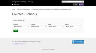 Courses - Schools – Shropshire Learning Gateway