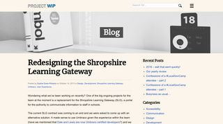 Redesigning the Shropshire Learning Gateway – Project WIP