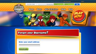 Super Hero Squad Online | Lost Login Name | HeroUp.com