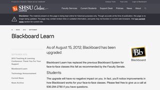 Blackboard Learn - SHSU Online - Sam Houston State University