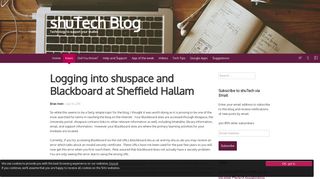 Logging into shuspace and Blackboard at Sheffield Hallam - shuTech ...
