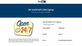 my.shurtape.com Signup | My-Shurtape