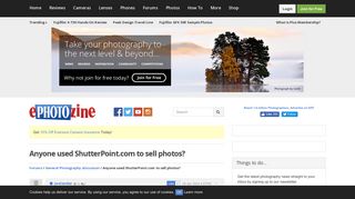 Anyone used ShutterPoint.com to sell photos? - ePHOTOzine