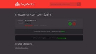 shutterstock.com.com passwords - BugMeNot