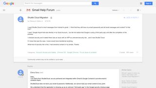 Shuttle Cloud Migration - Google Product Forums
