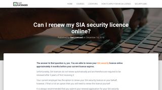 Can I renew my SIA security licence online? - Get Licensed