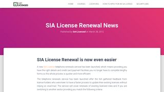 SIA License Renewal News - Get Licensed