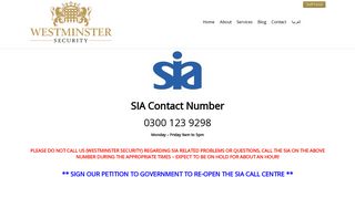 SIA Contact Number - SIA Phone Number - SIA Telephone Number