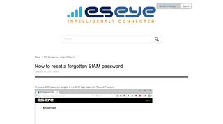 How to reset a forgotten SIAM password – Eseye