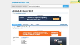 bkdmb.sicomasp.com at WI. Login for SICOM Digital Menu Board Portal
