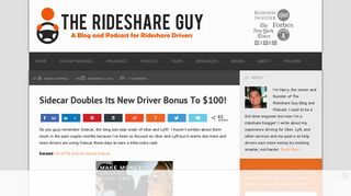 Sidecar Doubles Its New Driver Bonus To $100! - The Rideshare Guy