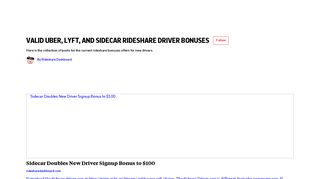 Valid Uber, Lyft, and Sidecar Rideshare Driver Bonuses on Flipboard ...