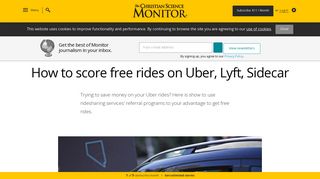 How to score free rides on Uber, Lyft, Sidecar - CSMonitor.com