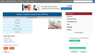 Sidney Federal Credit Union (SFCU) - Sidney, NY - Credit Unions Online