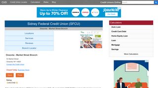 Sidney Federal Credit Union (SFCU) - Credit Unions Online