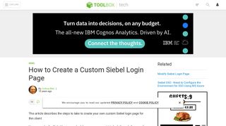How to Create a Custom Siebel Login Page - IT Toolbox