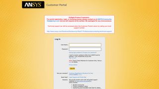 ANSYS Customer Portal Login