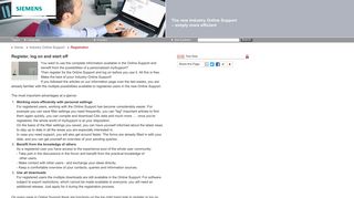 Registration - Industry Online Support - Siemens