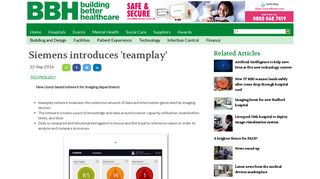 Siemens introduces teamplay - Building Better Healthcare